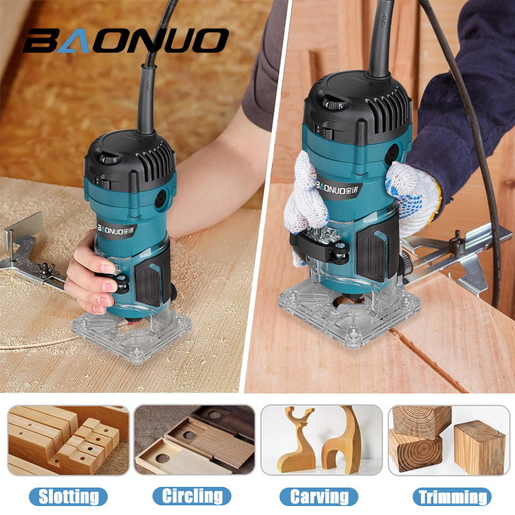 High Quality Multifunction Wood Edge Trimming Machine Wood Electric Router Automatic Adjustable Speed Edge Trimming Machine