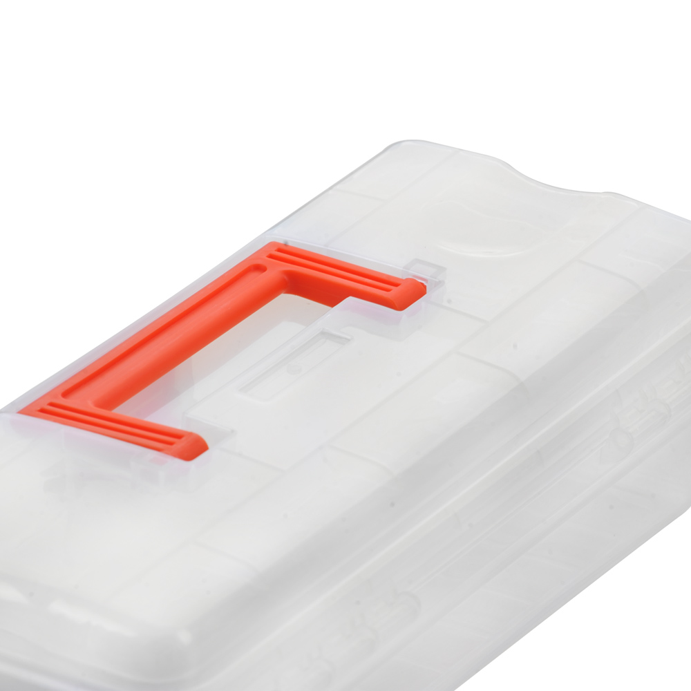 China Wholesale 12-inch PP Transparent Plastic Storage Case Box Tool Organizer Container with Handle