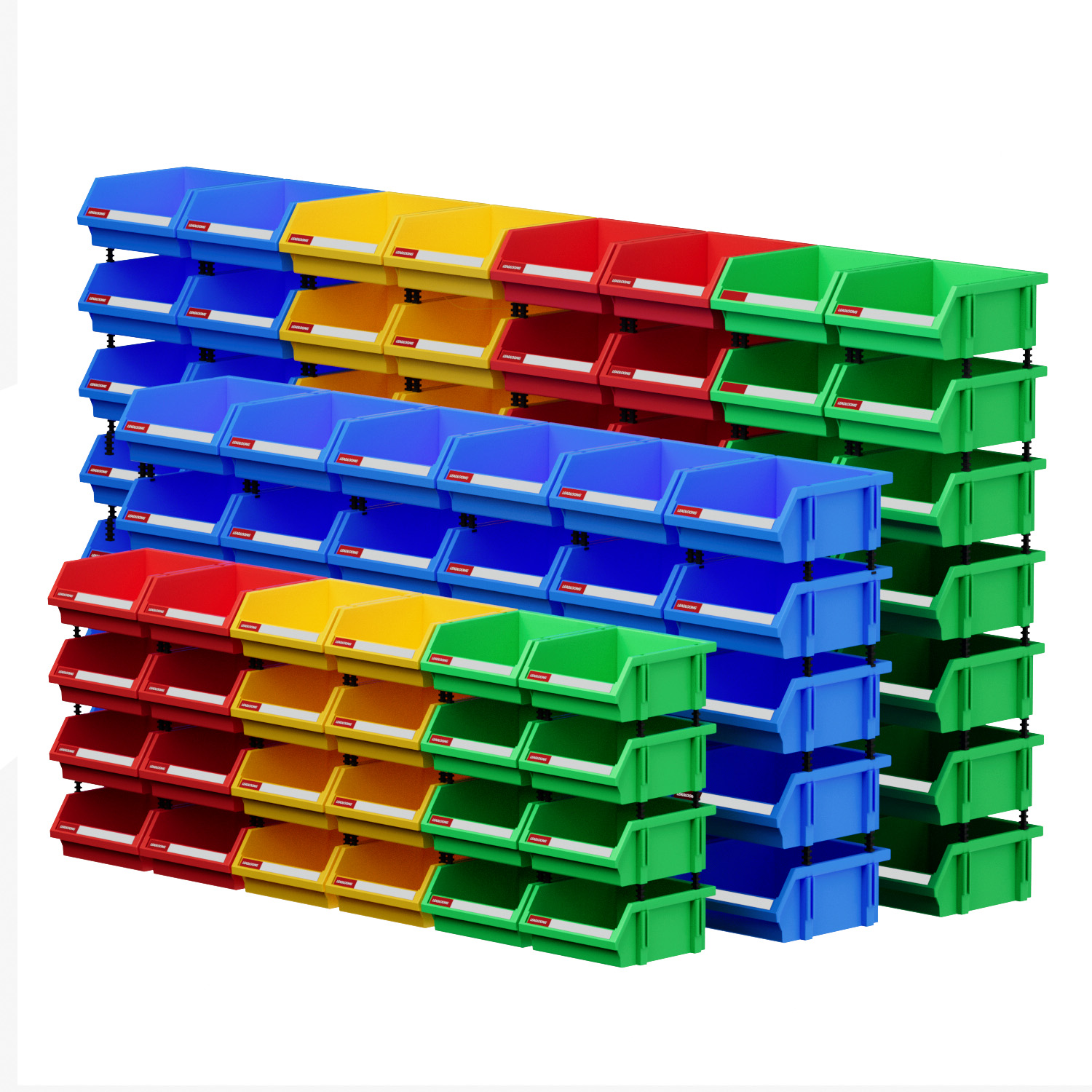 Q1 Red Stackable Parts Storage Organizer 8pcs 180*180*80MM/7.1X7.1*3.1inch Small Container for Garage Tool Storage