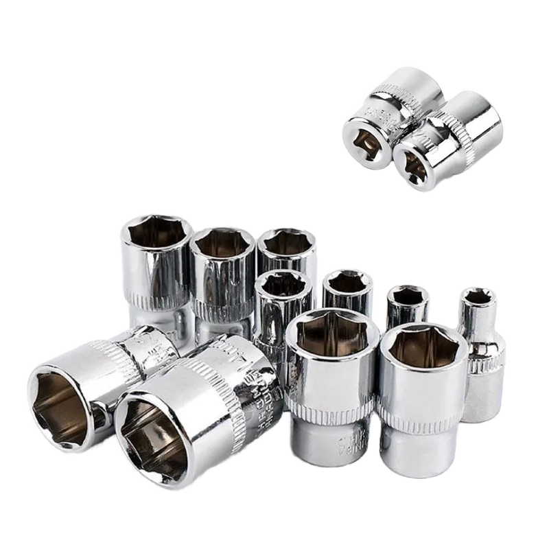 1/4 Short Natural Chrome Vanadium Steel Socket 4-14mm External Hex DIY OEM Home/Work Maintenance Hand Tool Multiple Types