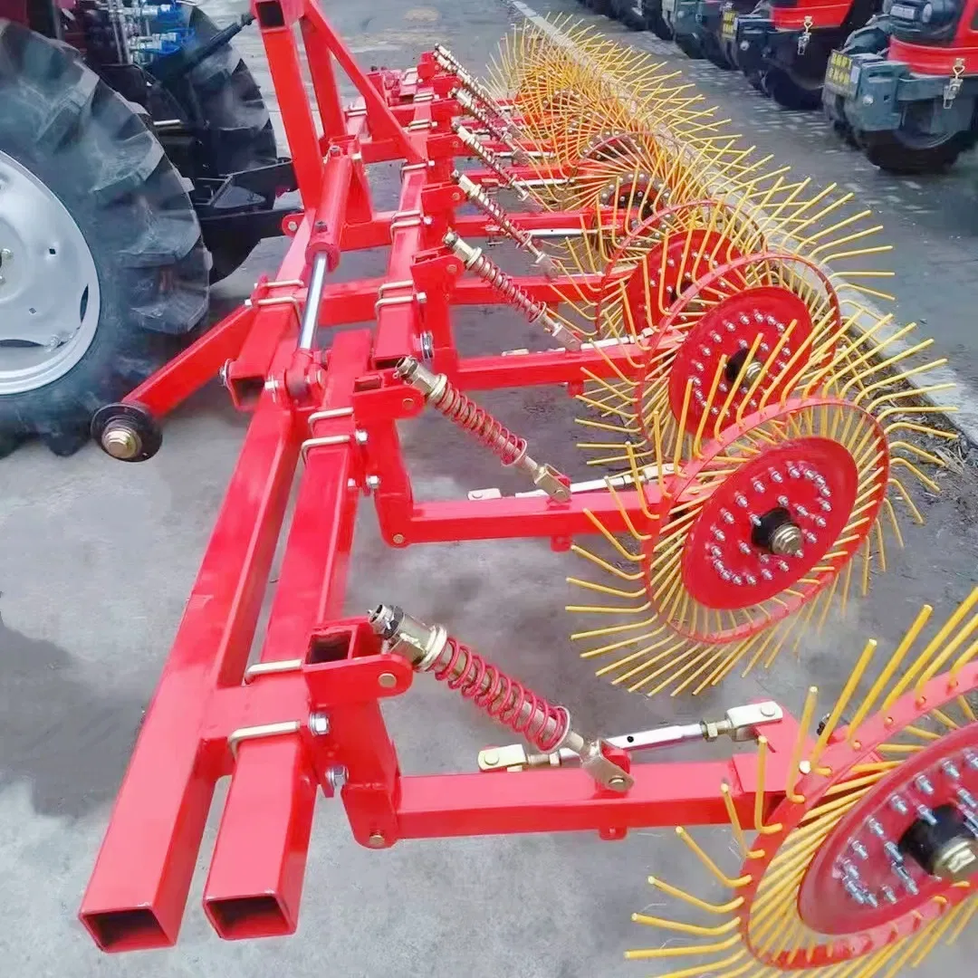 Durable Four-Wheel Hay Harvesting Machine for Efficient Lawn Care