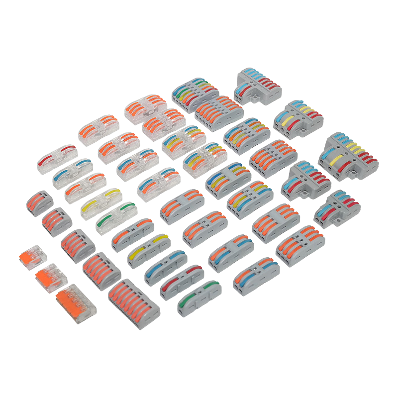 Orange PCT-222 Quick 2-In &amp; 2-Out Electrical Connector Accessory Plastic Push-in For Wire Nut For Power Wiring 2p Pins