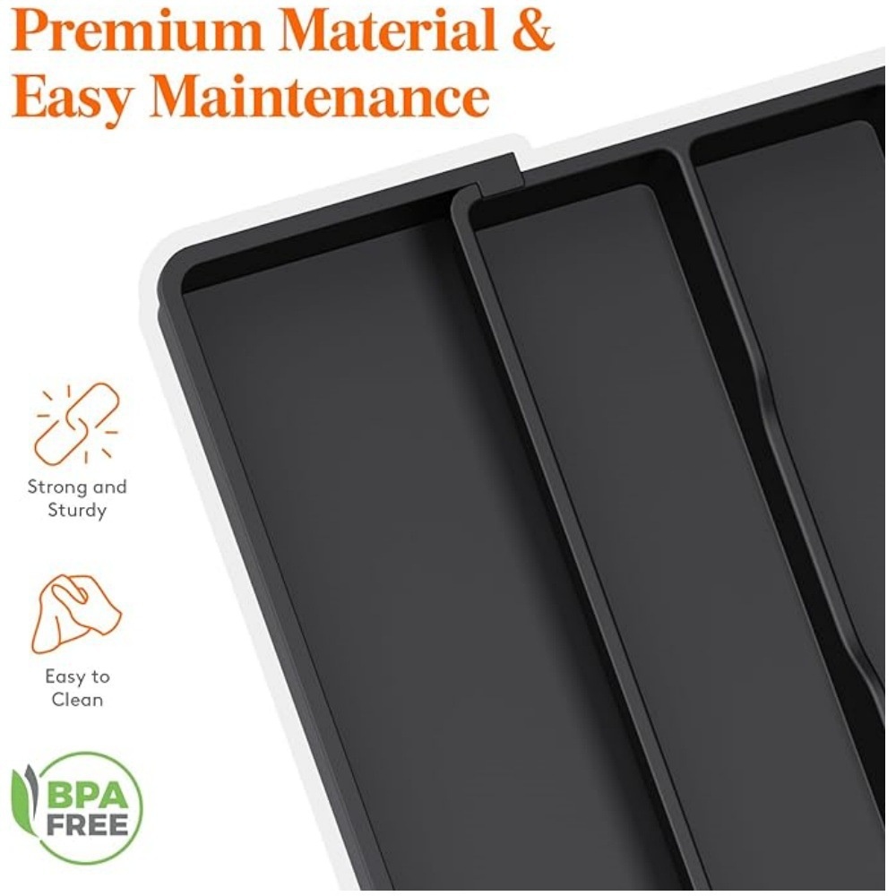 New Expandable Plastic Utensil Tray Storage Box 2