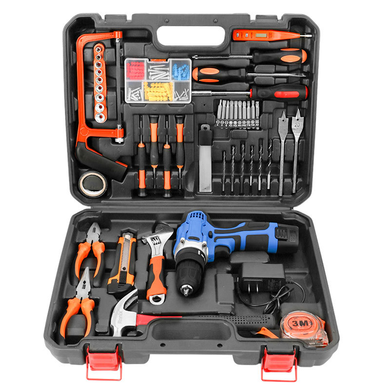 Household Hardware Hand Tools Combination Toolbox Gift Set with Socket Set Wrenches Pliers