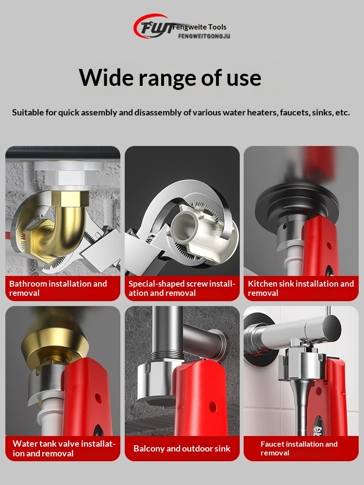 Metric Faucet Spanner Wrench Tool for Bathroom Sink Water Pipe Pliers with Large Opening Feng Witt Model Made in China