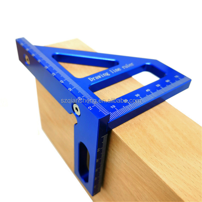 Woodworking Square Protractor Aluminum Alloy Miter Triangle Ruler High Precision Layout Measuring Tool
