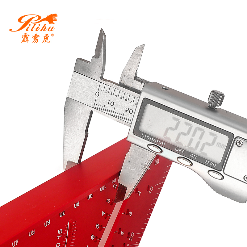 Carpentry Measuring Layout Tool 2 in 1 Aluminum Alloy High Grade Measuring Wooden Ruler Woodworking Triangular Rulers