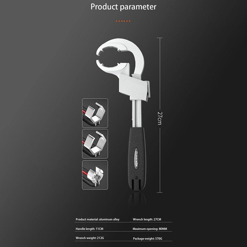 Adjustable Wrench Universal Spanner Multi-function Hand Tools Sink Water Pipe 25-80mm Bathroom Wrench With Plastic Case
