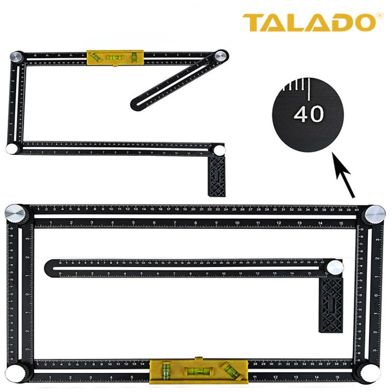 Heavy-Duty Aluminum Alloy Multi-Angle Ruler - Foldable Measuring Tool for Accurate Tile &amp; Wood Layouts