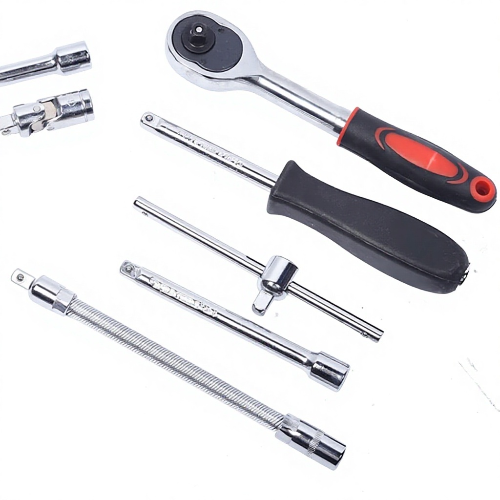 46pcs Wrench Tool Set 1/4" CR-V Ratchet Torque Socket Spanner Auto Repair Mechanic Kit Hard Case OEM