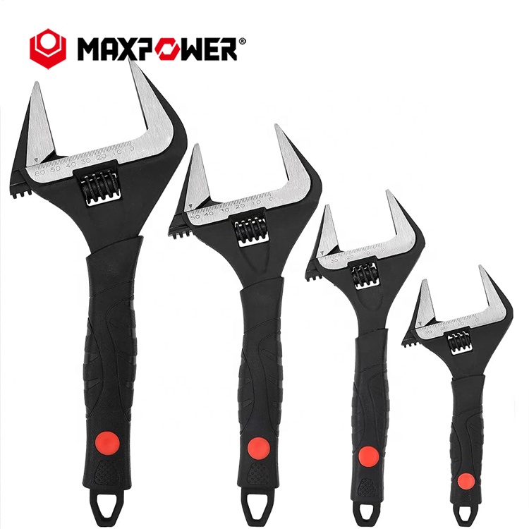 MAXPOWER 200mm Plumbing Adjustable Wide Mouth Wrench with Soft Grip