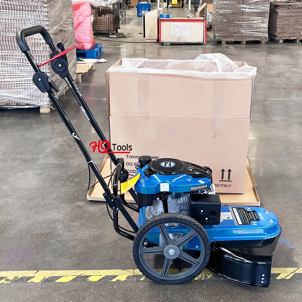 Gasoline Wheeled Hand Push Grass Trimmer Cutting Machine for Lawn Care