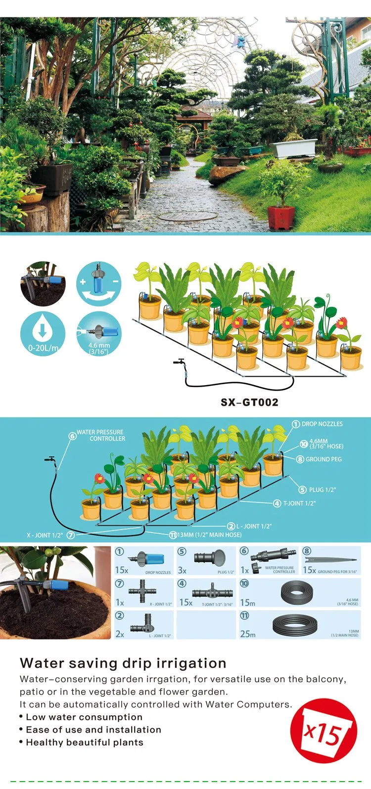 Plastic Sheet Other Watering &amp; Seesa Garden Tool Drip Irrigation