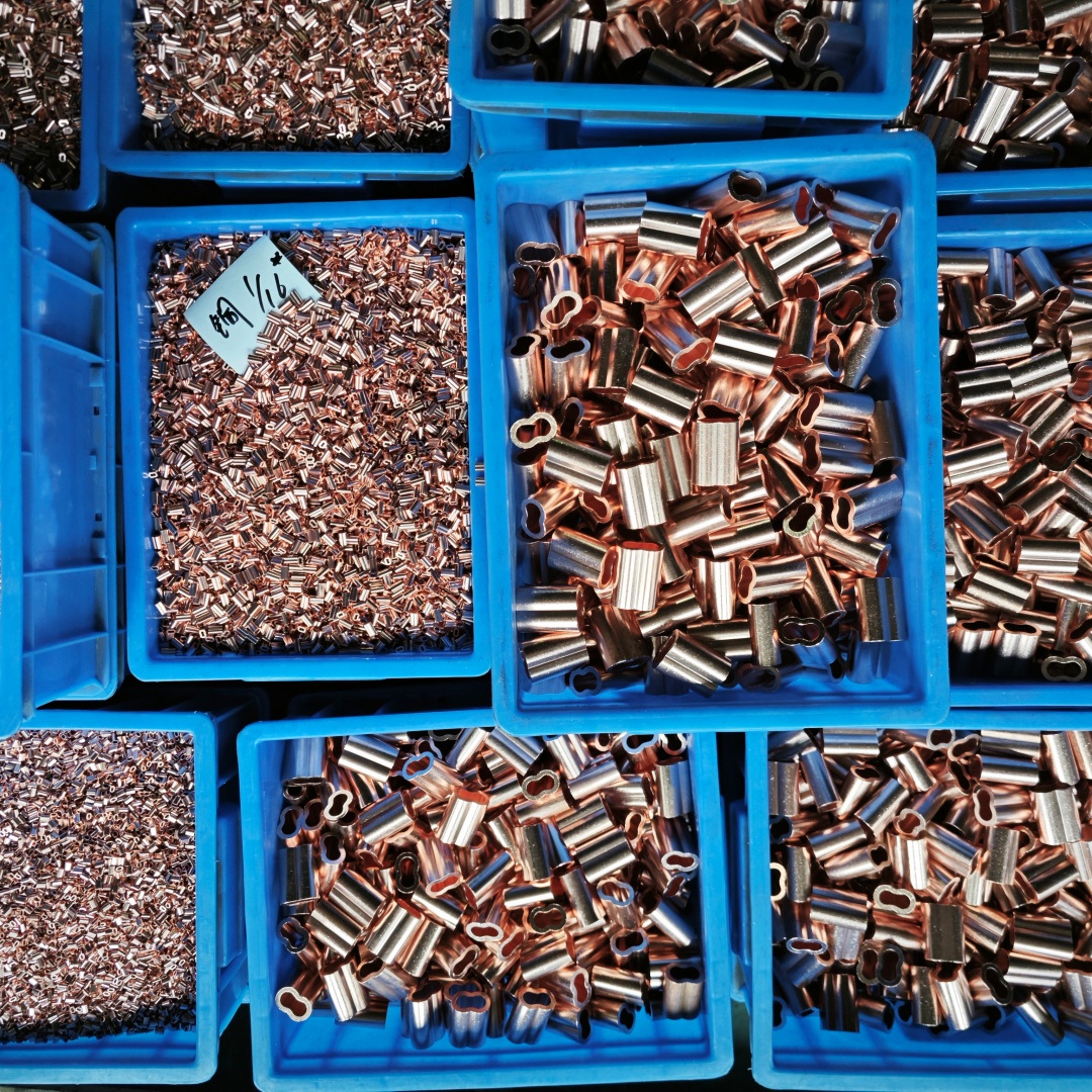 Copper Oval Crimp Sleeves Kit For 1-24mm Wire Rope - Single Barrel Cable Ferrule &amp; Loop