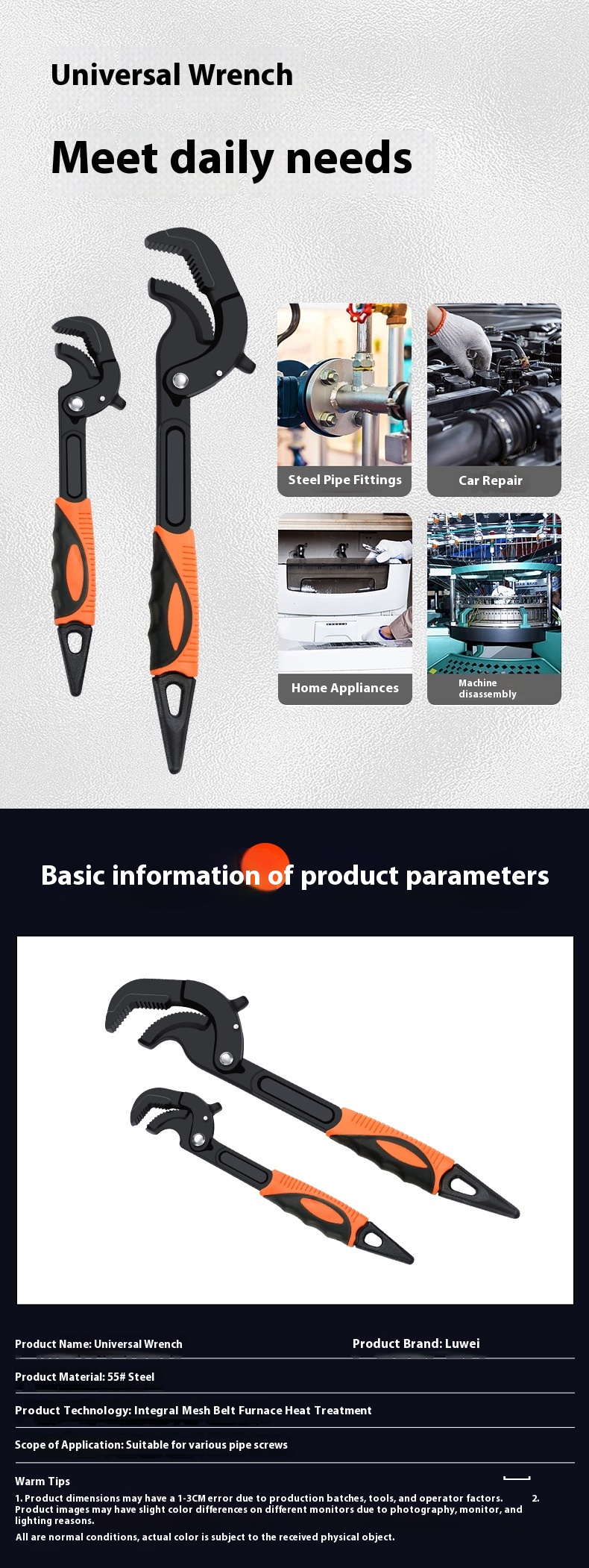 Wholesale Industrial Metric High Carbon Steel Non-Sparking Universal Open End Wrench with 1 Year Warranty for Plumbing