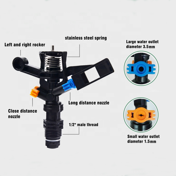 Drip &amp; Impact Sprinkler Plastic Irrigation Tool for Outdoor Watering for Gardening