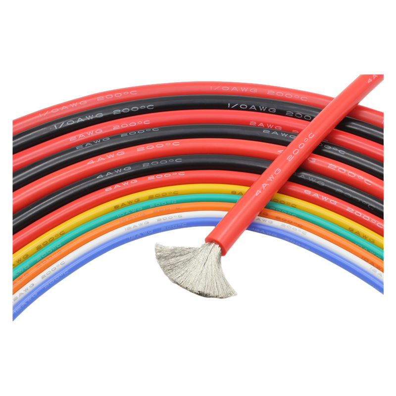 High Temp Silicone Sheath Electric Wire Cable 6 8 10 12 14 16 AWG American Standard Electrical Silicone Cable Soft Silicone Wire