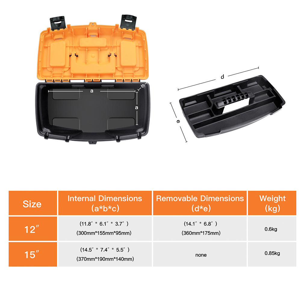 AIRAJ Double Layer Compartment Plastic Tool Case Box Storage Organizers Toolbox for Hardware Tools