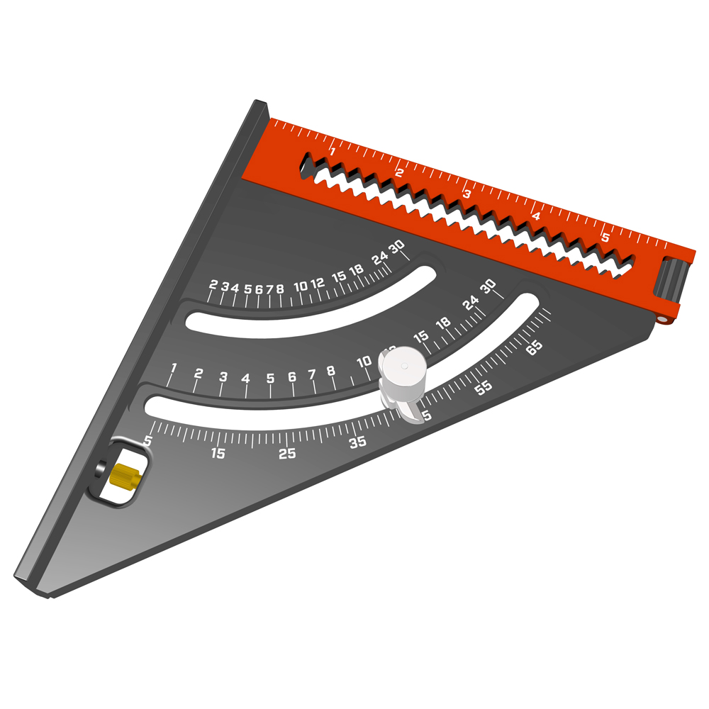 Aluminum Alloy Triangle Ruler,Square Measuring Folding Triangle Ruler,Layout Tool with Base Precision Goniometer Multi-Angle