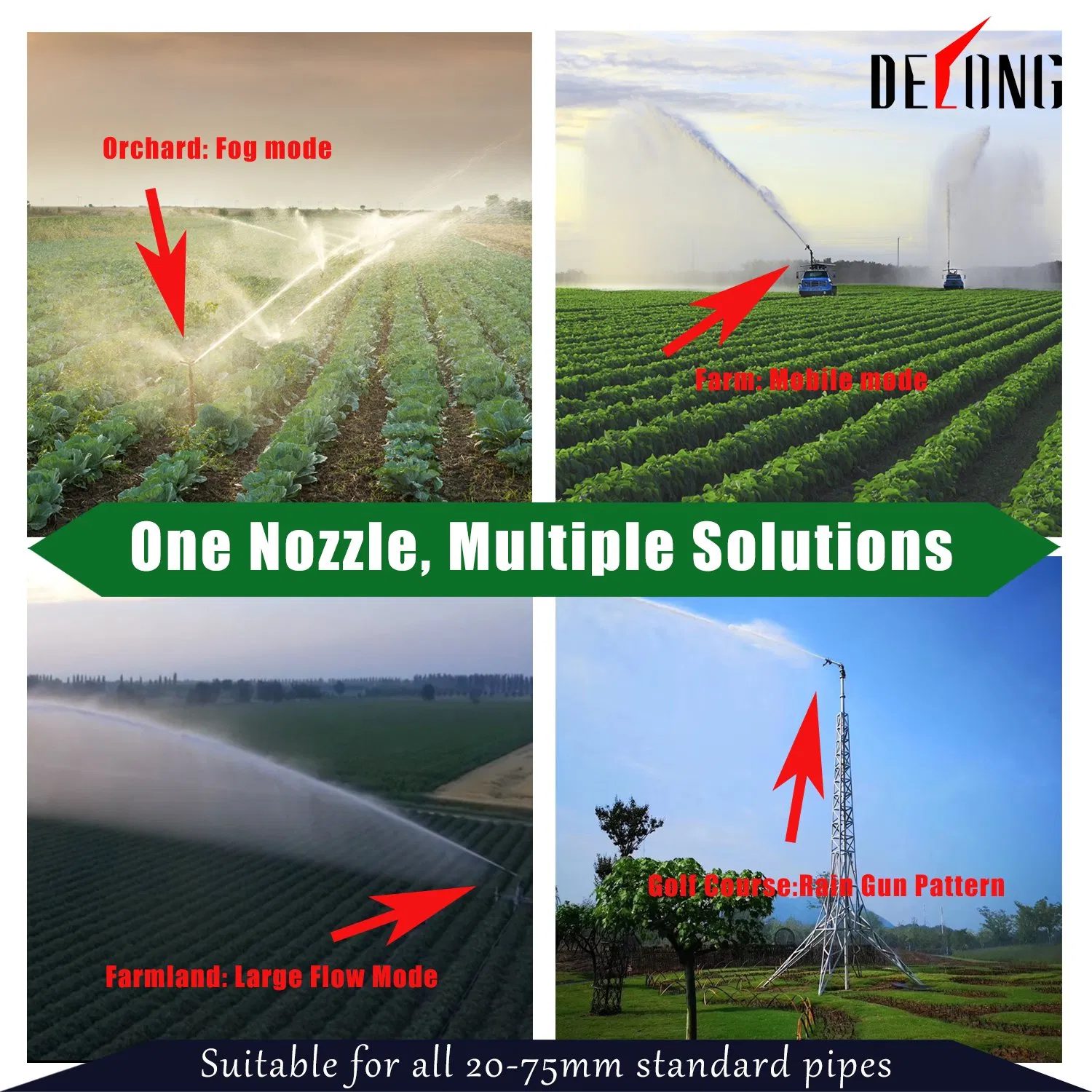 Irrigation Sprinkler Nozzle Rotary Vertical Rocker Arm Impact Spray Gun Farm Watering