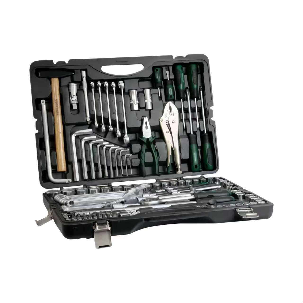 142+2pcs Auto Repair Hand Tool Kit Socket 72 Teeth Ratchet Wrench Screwdriver Bits Hard Case Customizable OEM Made Aluminium