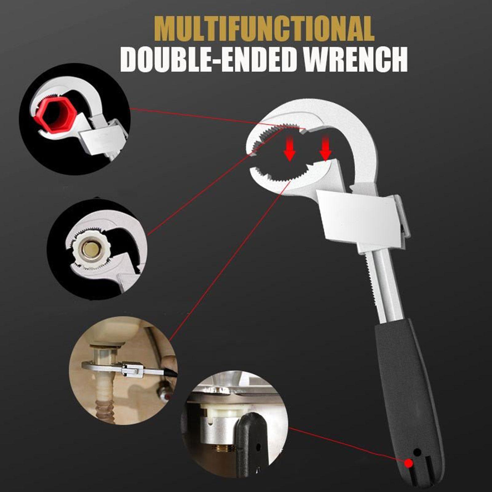 Adjustable Wrench Universal Spanner Multi-function Hand Tools Sink Water Pipe 25-80mm Bathroom Wrench With Plastic Case