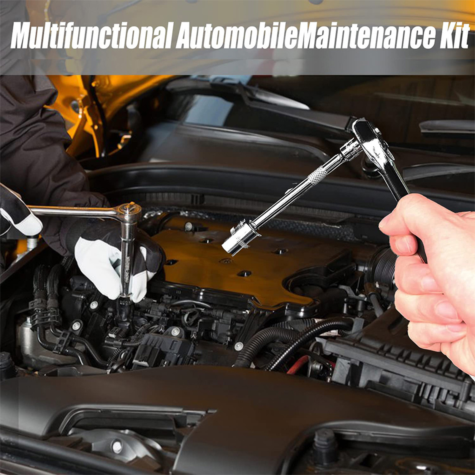 Podofo 46pcs Car Repair Tool Kit Ratchet Torque Wrench Spanner Screwdriver Socket Set Combo Perfect for Bicycle Auto Repairing
