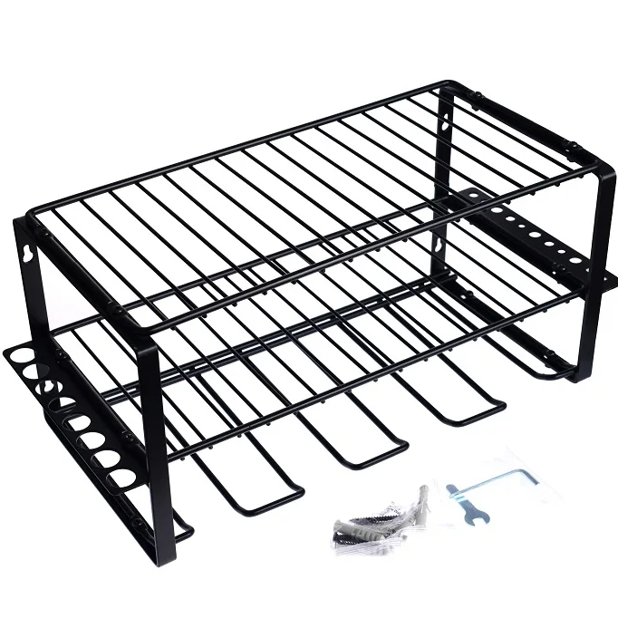 Heavy Duty Metal Tool Shelf, Garage Tool Organizer and Tool Storage Rack with Screwdriver Holder Plier Holder Hammer Holder