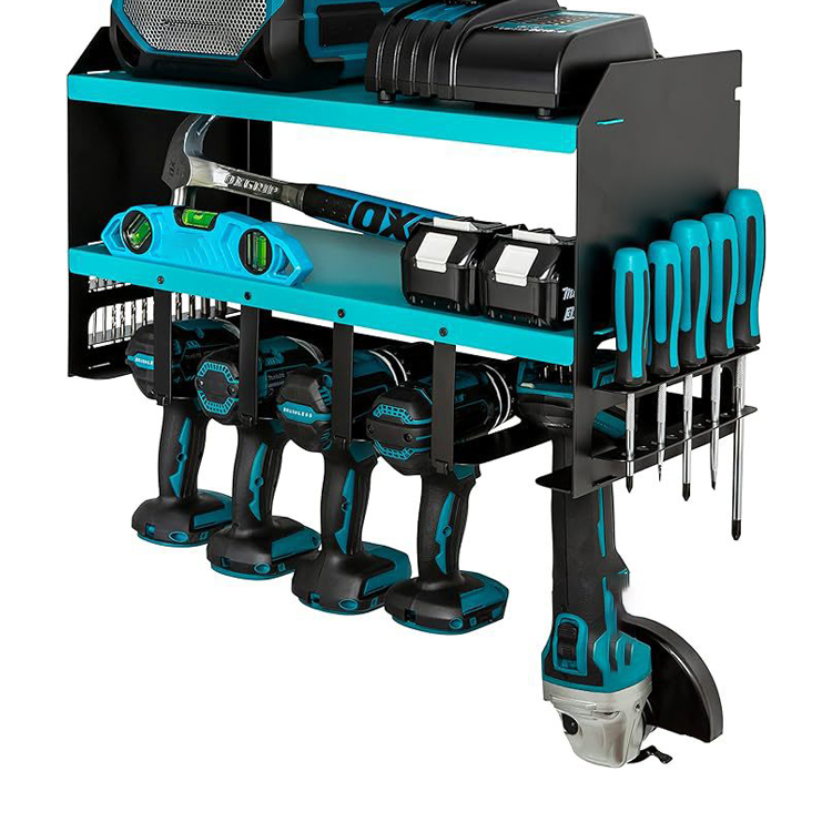 High Quality Heavy Duty Wall Mounted Power Holder Steel Metal Power Tool Storage Organizer