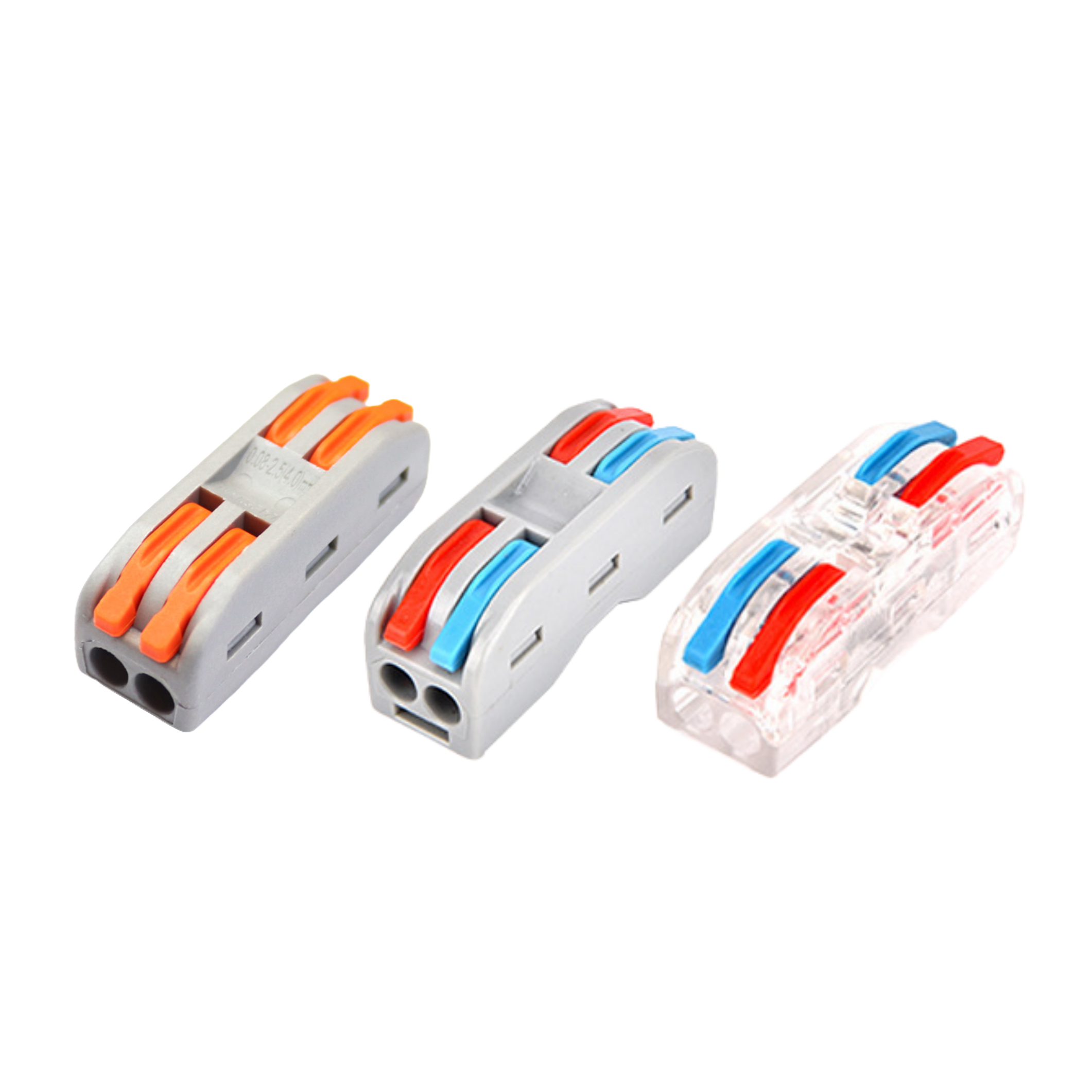 Orange PCT-222 Quick 2-In &amp; 2-Out Electrical Connector Accessory Plastic Push-in For Wire Nut For Power Wiring 2p Pins