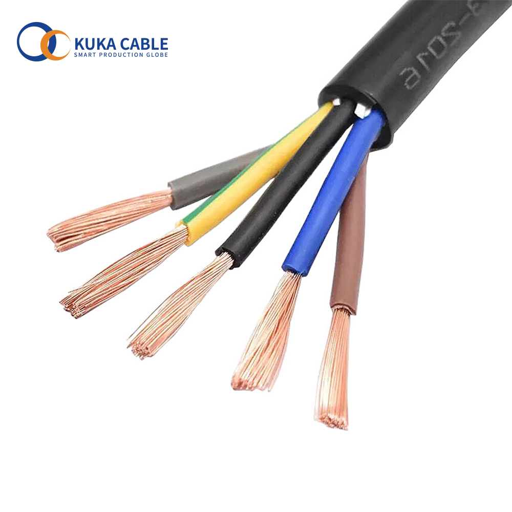 8 AWG Multi-core Copper Conductor Electric RVV Heating Cable Flexible PVC Sheathed Wire Customized Color