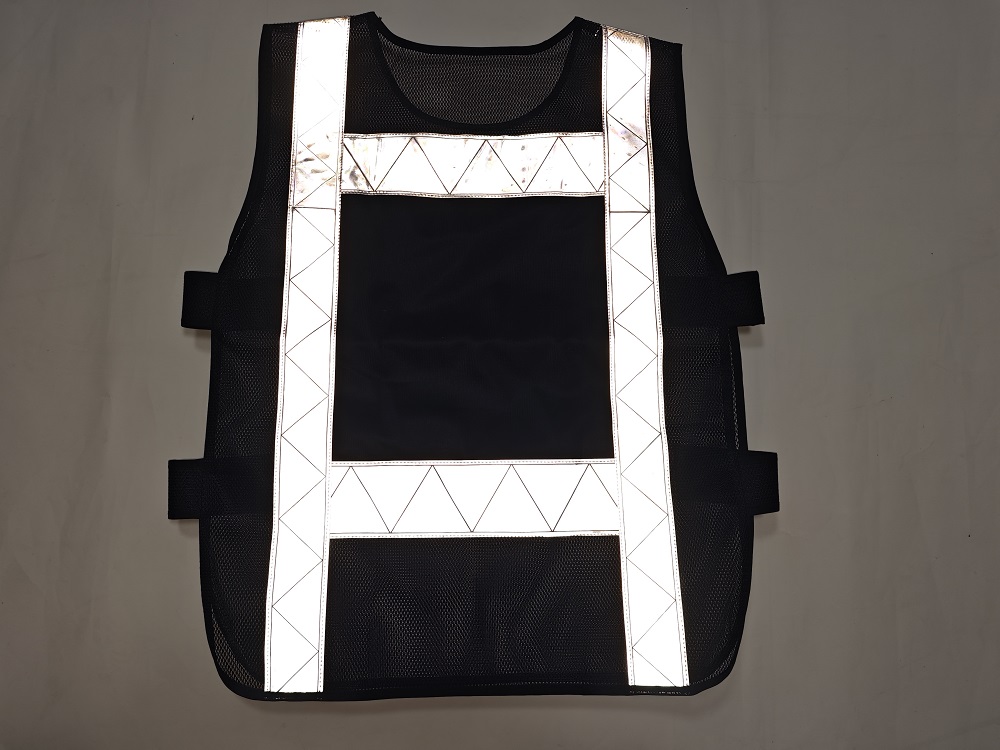 Traffic Command Safety Vest Mesh Black Adjustable Reflective Safety Clothing