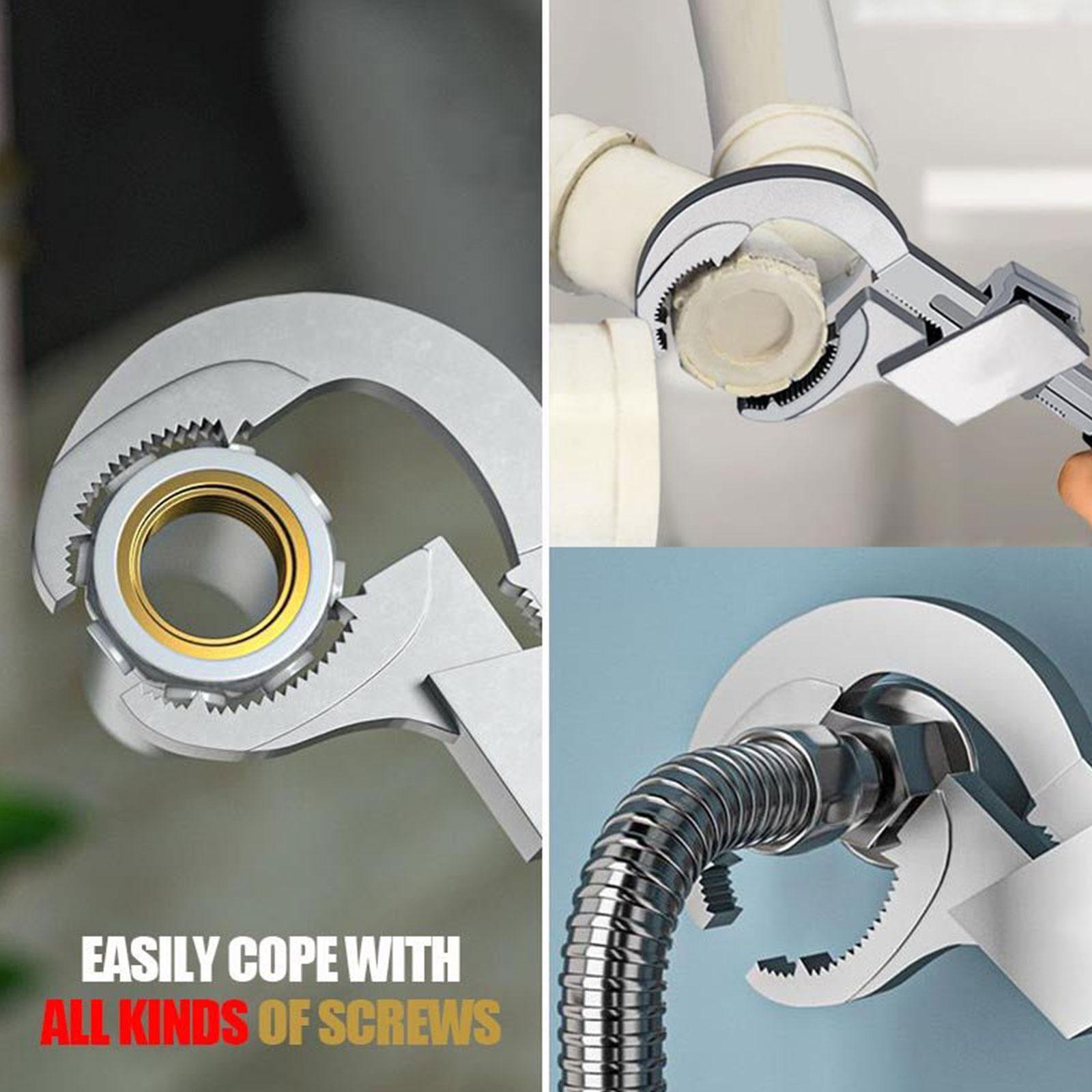 25-80mm Adjustable Size Wrench Bathroom Water Metal Pipe Plumbing Installation Spanner Wrench Repair Tool With Plastic Case