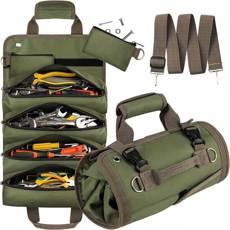 Fashion Oxford Cloth Material Roll-Up Tool Storage Bag with 1 Compartment Hanging Car Organizer
