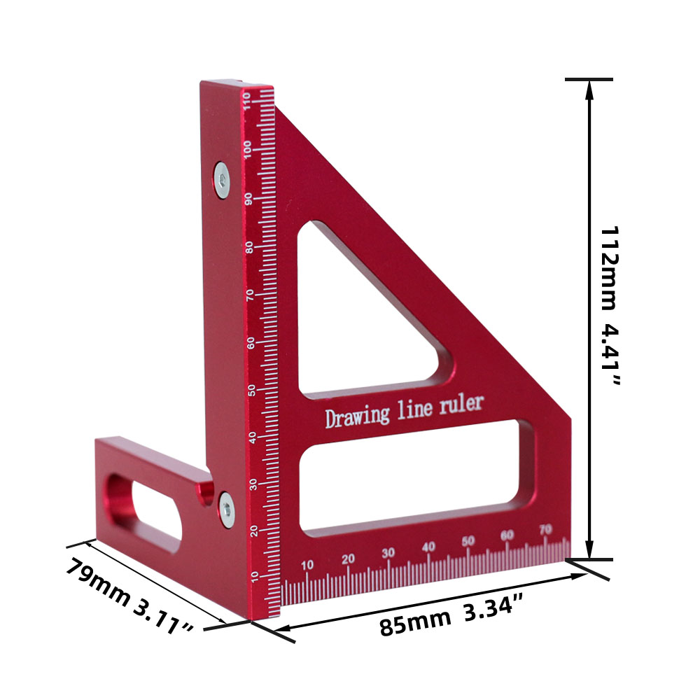 Woodworking Square Protractor Steel Miter Triangle Ruler View 4