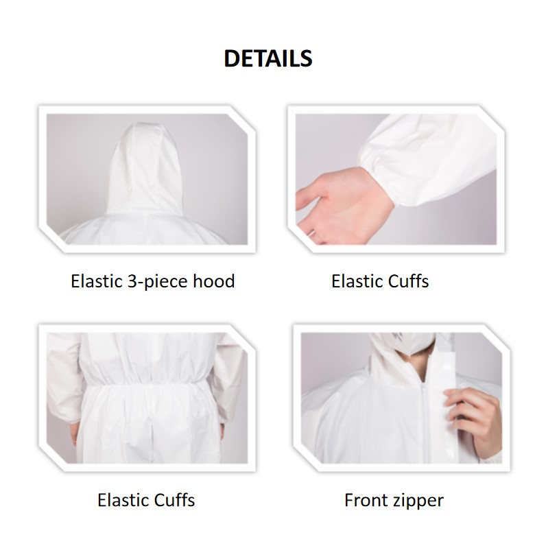 Customized Type 5 6 Biological Disposable Protective Coverall Suit Against Chemical And Infective Agent