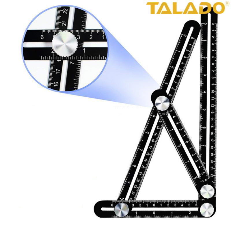 Heavy-Duty Aluminum Alloy Multi-Angle Ruler - Foldable Measuring Tool for Accurate Tile &amp; Wood Layouts