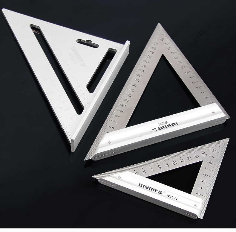 175mm Aluminum Alloy Triangle Ruler Protractor Metric Square Carpenter Measuring Layout Tool for Woodworking 175mm Tape Measure