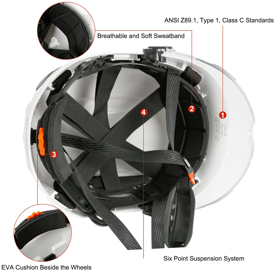 HBC CE EN 397 and ANSI Certified ABS Construction Protective Hard Hats Optional Goggle for Climbing Rescue Safety Helmets