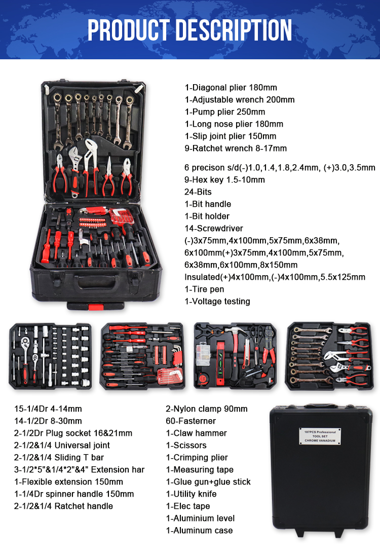187PCS Hand Tool Set Image 2