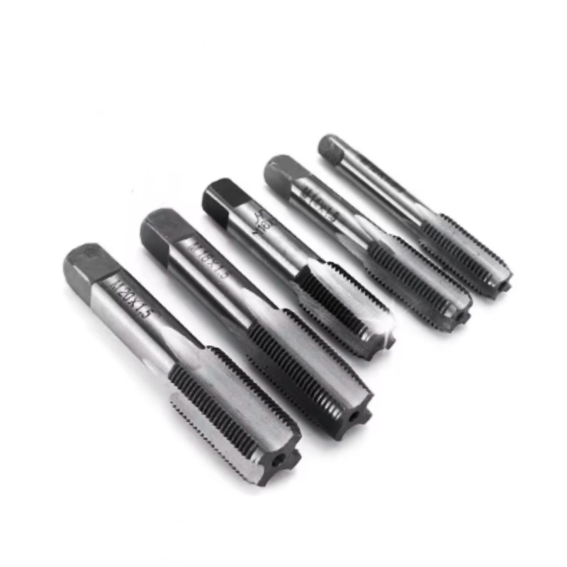 M1-M12 Tin Coated HSS Straight Fluted Machine Tap Plug Tap Drill Bits Steel Die Hand Tools Kit Packaged Plumbing Thread Tools