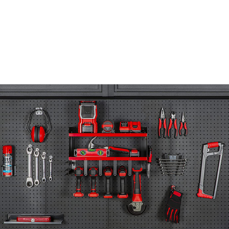 High Quality Heavy Duty Wall Mounted Power Holder Steel Metal Power Tool Storage Organizer