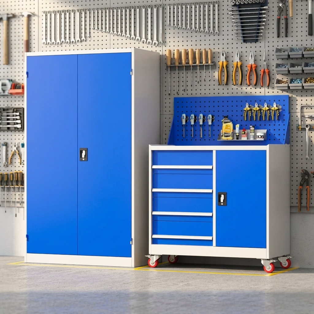 6 Drawer Heavy Duty Metal Tool Cabinet and Rolling Casters Portable Steel Tool Chest Organizer for Workshop Garage Storage