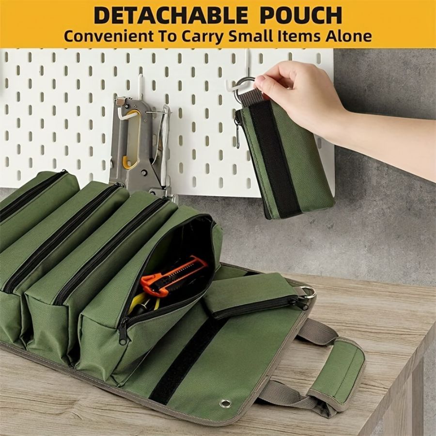Fashion Oxford Cloth Material Roll-Up Tool Storage Bag with 1 Compartment Hanging Car Organizer