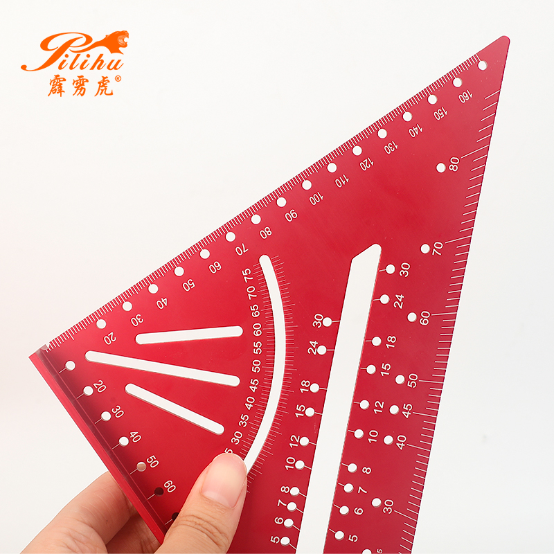 Carpentry Measuring Layout Tool 2 in 1 Aluminum Alloy High Grade Measuring Wooden Ruler Woodworking Triangular Rulers