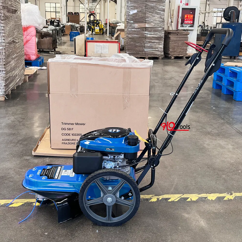 Hystrong Gasoline Wheeled Hand Push Grass Trimmer Cutting Machine for Lawn Care