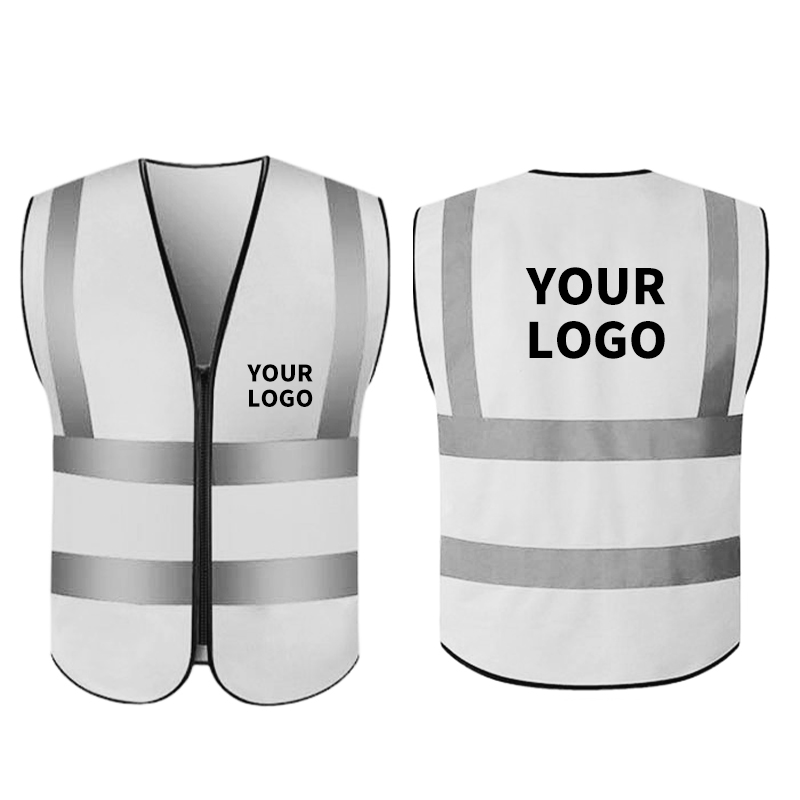 2XL Hi-Vis Construction Vest White Beige Cotton Work Safety Vest Logo Children's Traffic Visibility Cooling Breathable Work