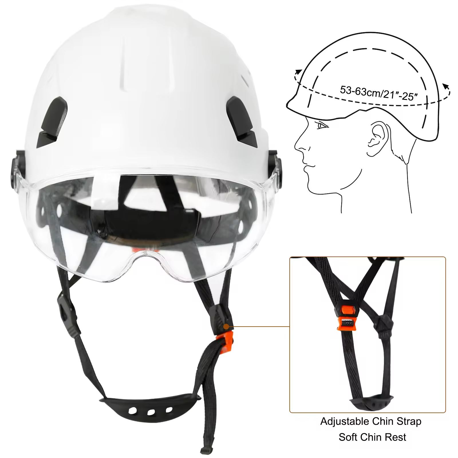 HBC ABS Construction Rescue Helmet Hard Hat Industrial Protective Working Climbing Safety Helmet with Visor Mining