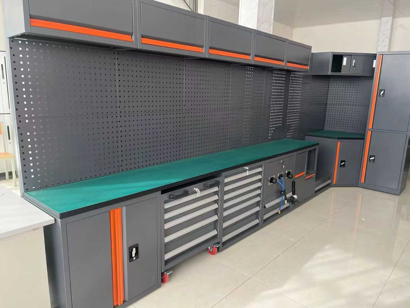 Heavy Duty Modular OEM Garage Workshop Car Versatile Metal Tool Storage Cabinet Box Combination Workbench Work Station