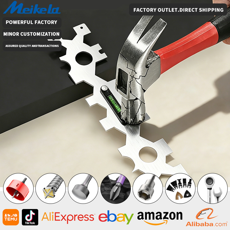 15-in-1 Multifunctional Bathroom Wrench, 7-32mm Universal Plumbing Wrench with Built-in Level Gauge